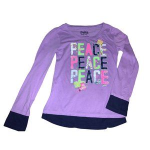 Justice love One Another Long Sleeve  T-Shirt  Girls Size 7 -PEACE shirt